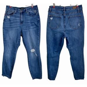 Judy Blue Jeans 16W Skinny Leg Womens High Waisted Distressed Stretchy Denim